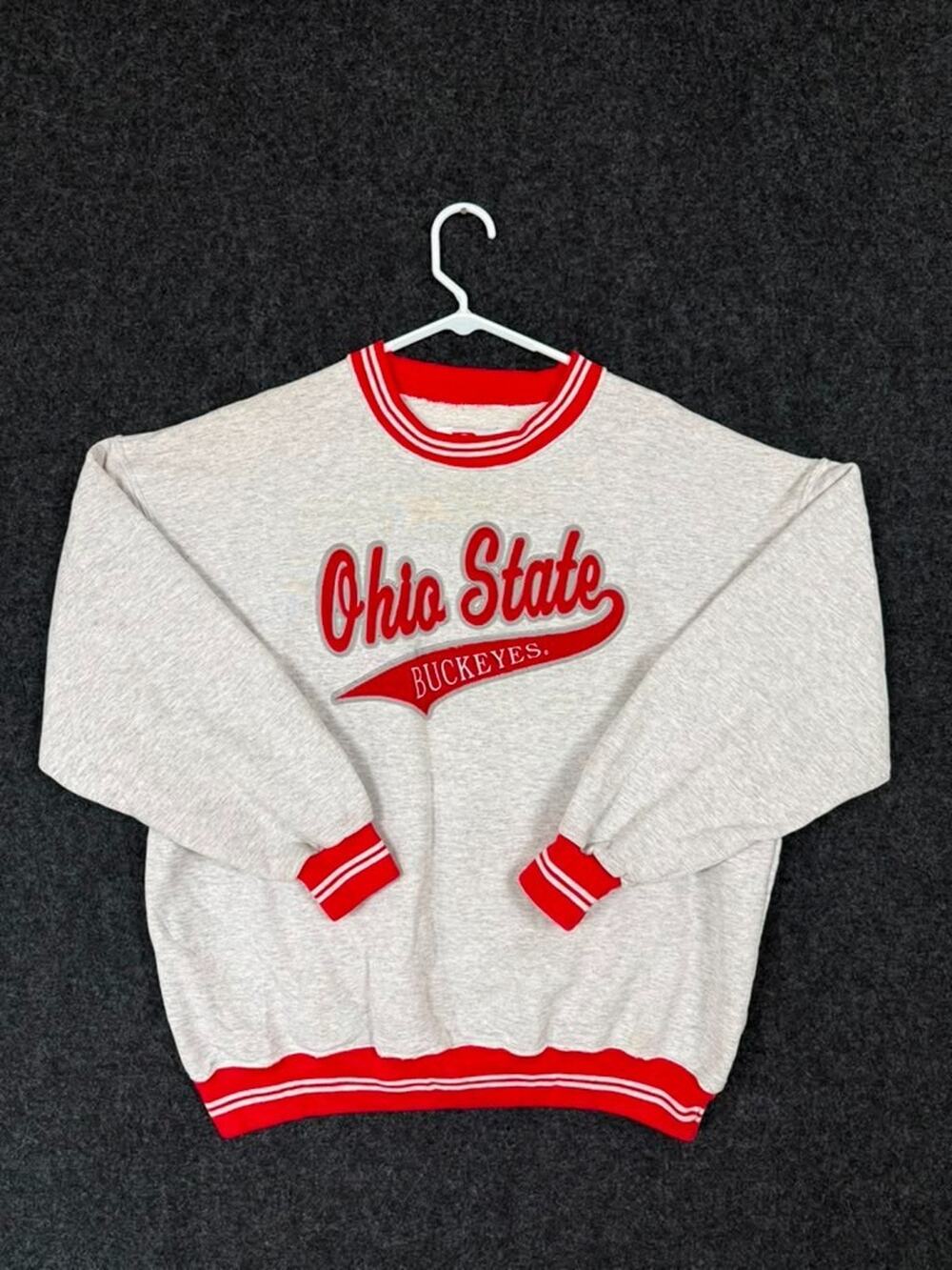Vintage Ohio State Hockey Sweatshirt Men's XL Gray USA Made Dodger 90s